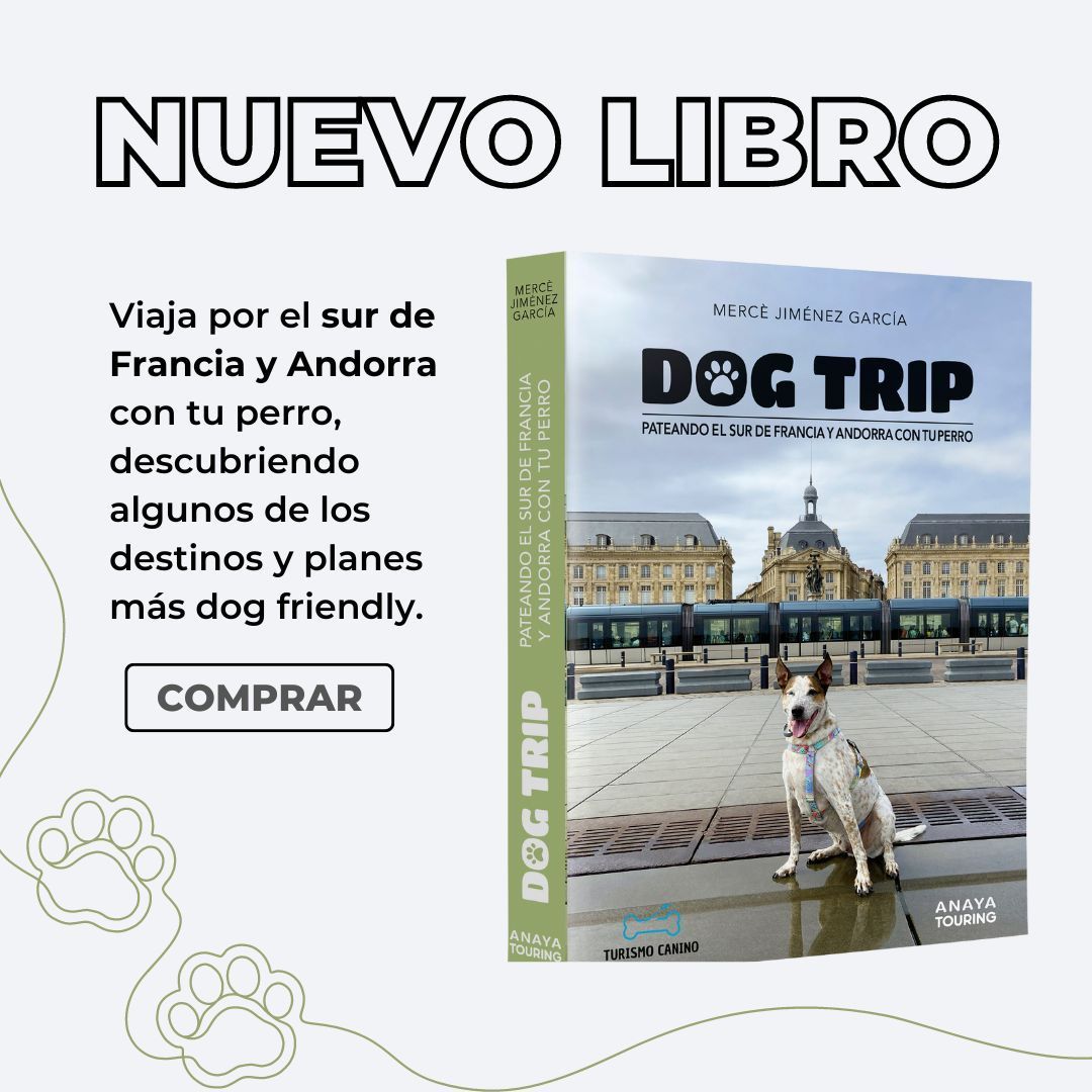dog trip sur de francia y andorra con perro mobile Banner de un libro en el que aparece un perro en Burdeos